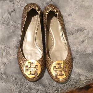 Tory Burch Snakeskin Flats 8.5